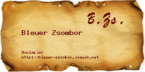 Bleuer Zsombor névjegykártya